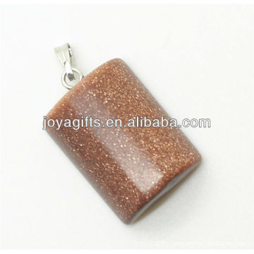 Semi precious gold stone rectangle pendant with high quality